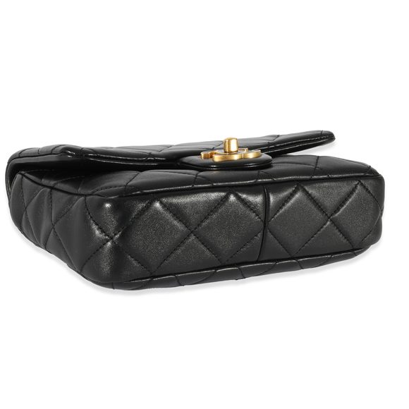 Chanel Black Lambskin Enamel Pending CC Mini Square Flap - Picture 6 of 8